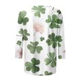 thumbnail image 4 of QIPOPIQ T-Shirts à Manches 3/4 pour Femmes à Col Rond T-Shirt Imprimé Trèfle de la Saint-Patrick T-Shirt Vert Porte-Bonheur T-Shirts de la Saint-Patrick T-Shirt Tunique Ample Hauts à Col Rond Chemises de Fête Offres, 4 of 4