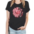 thumbnail image 2 of Meichang T-Shirts Joyeuse Saint-Valentin pour Femmes Imprimé Cœur Mignon Hauts Col Rond Manches Courtes T-Shirts de Vacances Saint-Valentin, 2 of 4