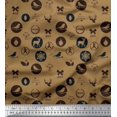 thumbnail image 1 of Soimoi Georgette Viscose Fabric Reindeer,Bow & Bird Decor Fabric Printed Yard 42 Inch Wide, 1 of 3