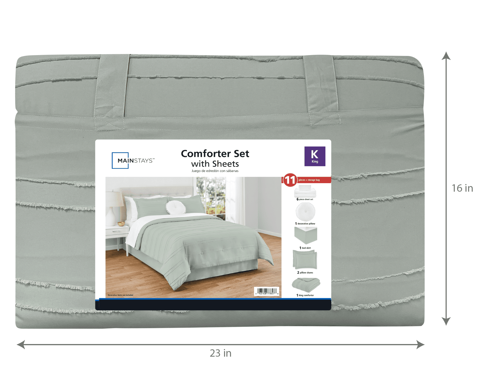Mainstays Ensemble de lit 11 pieces Soft Sea, double