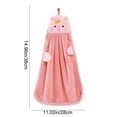 thumbnail image 2 of Ohufall Household Hanging Hand Towels Corals Fleece Solid Color Children's Hand Towels Cute Piglet Style Small Hand Towels For Bathroom Soft Hand Towels, 2 of 5