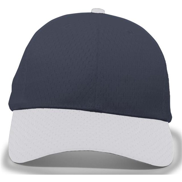 Pacific Headwear 805M.F62.OS Coolport Mesh Hook & Loop Adjustable Cap, Navy & Silver - One Size