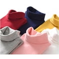 thumbnail image 5 of MIASHUI Kids Tops Children's Turtleneck Long Sleeved Warm T Shirts Solid Color Pullover,Pink,11-12 Years, 5 of 5