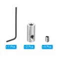 thumbnail image 3 of Unique Bargains 3mm Hole Wire Rope Clips Set, 2 Pcs Brass Double Holes Cable Clamps with M4 Hexagon Screw Spanner, Silver, 3 of 7