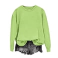 thumbnail image 1 of Milgrthf Chandails d'Automne pour Fille Basiques Tendance à Manches Longues Légers Décontractés à Col Rond Chandails à Enfiler Hauts Vert m, 1 of 5