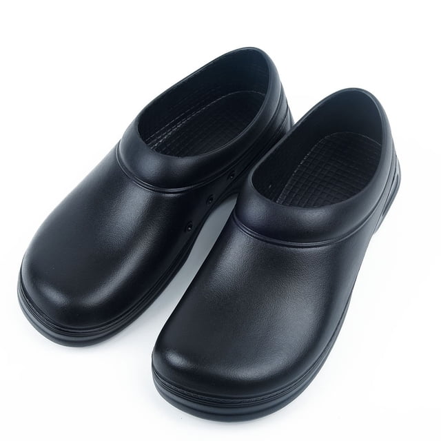 Ruibeauty Flame Slip Resistant Clogs for Men, Slip On Work Shoes for Food Service, Black
