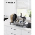 thumbnail image 2 of SONGMICS Dish Drying Rack, Expandable Dish Dryer for Kitchen Counter, Stainless Steel Dish Rack with Extendable Spout, Utensil, Cup, Glass, Cutting Board and Pan Holders, Silver and Gray, 2 of 6