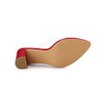 thumbnail image 3 of BLISSFUL STEP Mules à Talon Bloc Haut à Bout Pointu Transparent pour Femmes, Sandales à Enfiler Rouges 7, 3 of 8