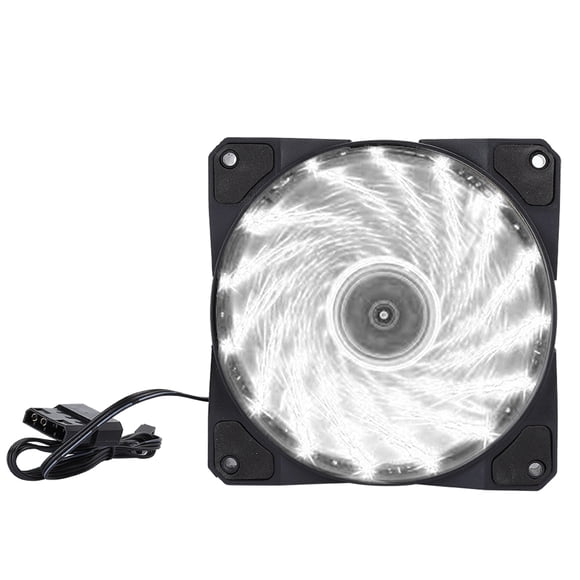 Chassis Fan Computer, Accessory 3 Wire 15 Light Mute Cooler PC LED Streamer Colorful 12CM15 Light White