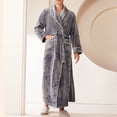 thumbnail image 4 of Timegard Womens Bathrobe Long Sleeve Lapel Neck Nightgowns Long Plush Robes Fall Winter Warm Comfy Robe, 4 of 6
