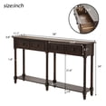 thumbnail image 3 of Newest Console Table Sofa Table Easy Assembly with Two Storage Drawers and Bottom Shelf for Living Room, Entryway (Espresso), 3 of 9