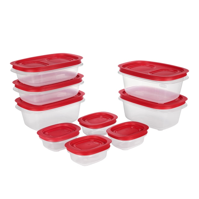 Rubbermaid EasyStore Medium Rectangle Food Storage Containers with Lids, 18-Piece Set