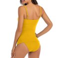 thumbnail image 3 of UPPADA Womens Two Piece Tankini Set Solid Spaghetti Straps Swimsuits with Brief Tummy Control Modest Bathing Suits Full Coverage 2 Piece Beachwear Swim Dresses for Women Yellow,Xl, 3 of 4