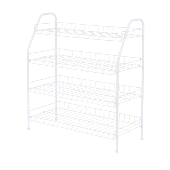 MAINSTAYS 4-Tier White Metal Shoe Rack and Accessories Storage, Holds up to 12 pairs, 4 Tier Wire Shelf
