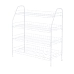 MAINSTAYS 4-Tier White Metal Shoe Rack and Accessories Storage, Holds up to 12 pairs, 4 Tier Wire Shelf