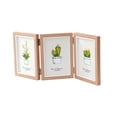 thumbnail image 2 of veasfak Hinged Photo Frame Wood Rectangle Picture Frame 4x6 for Bedroom Desk Desktop Brown Triple Fold, 2 of 8