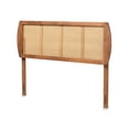 thumbnail image 2 of Baxton Studio Harris Walnut Finished Wood and Rattan Full Size Headboard, 2 of 8