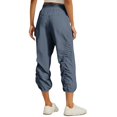 thumbnail image 4 of Capri Pantalon Femme Taille Élastique Ajustable Pantalon Cargo Extensible Bas Resserré Cordon de Serrage Séchage Rapide Pantalon Parachute avec Poches Bleu Royal TG, 4 of 9