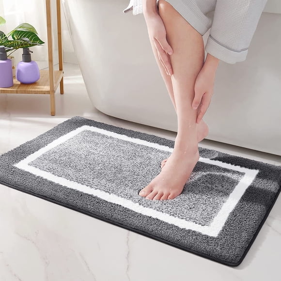EGNMCR Area Rug, Rugs for Bedroom, Color Geometry Bath Mats For Bathroom Non Slip 16x24 Small Dark Gray Bathroom Rugs Absorbent Soft Washable Microfiber Bath Mat Bathroom Carpet Microfiber Floor Mats