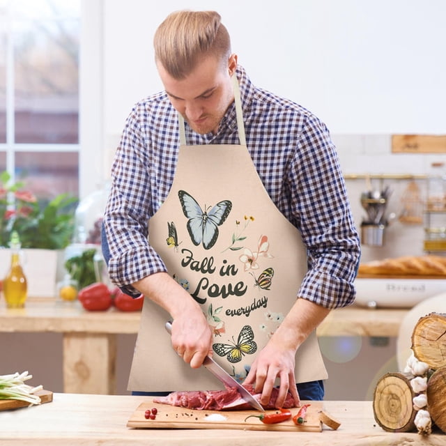 Special Offer! Easter Home Printing Linen Imitation Apron Kitchen Fouling Multi Functional Apron