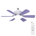 thumbnail image 1 of yeacher Silent Ceiling Fan Light with Detachable Blades, 6-Blade Design, 3000K-6500K Adjustable Color Temperature, Remote Control Included (Battery Not Included), Purple Finish, 1 of 6