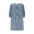 thumbnail image 3 of yoeyez Robes d'Été pour Femmes 2025 Maxi Mignonne Manches Bouffantes 3/4 à Rayures Nœud Papillon Mini Robe Soleil Col Ras du Cou Décontractée Style Babydoll Robes Amples Fluides Robe de Plage Bleu Marine, TG, 3 of 5