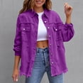 thumbnail image 4 of RXMEKW Detachable Hooded Denim Jacket for Women with Perforated Long Sleeves, Polyester, Blue, 4 of 5