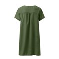 thumbnail image 5 of Yuyuzo Robe d'Été Décontractée pour Femme 2025 à Manches Courtes, Col en V, Robe Ample en Lin, Tunique Confortable, Robe T-Shirt, Robe Droite, 5 of 5