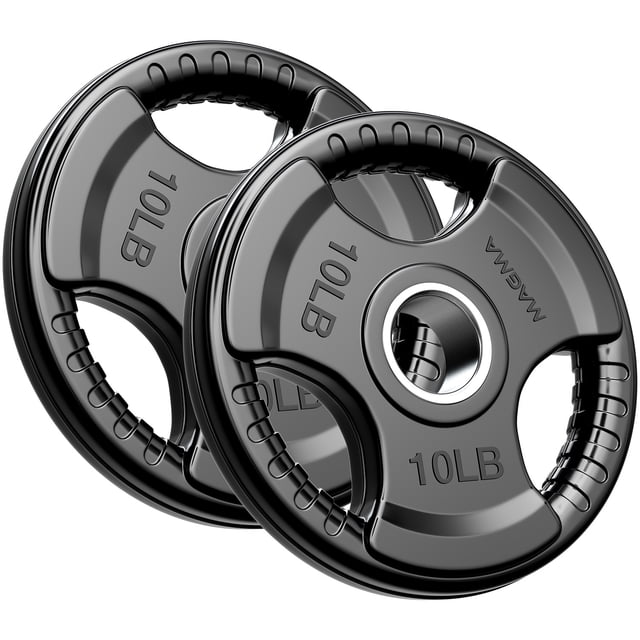 MAGMA Virgin Rubber 2-Inch Cast Iron Olympic Grip Plates, for Strength Training, Weightlifting, Muscle Toning, Weight Loss & Crossfit