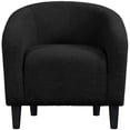 thumbnail image 1 of Yaheetech Fauteuil Tonneau d'Appoint Club Rembourré en Bouclé pour Salon, Noir, 1 of 7