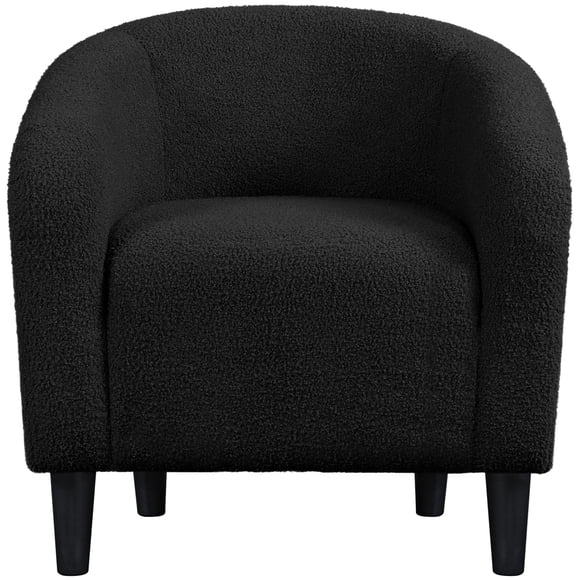 Yaheetech Boucle Upholstered Club Accent Barrel Armchair for Living Room, Black