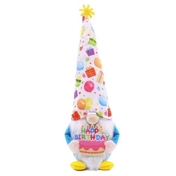 CJiaWei Birthday Gnomes Happy Birthday Birthday Handmade Party Hat With Colorful Balloons Cute Birthday Gnomes For Party Tiered Tray