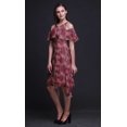 thumbnail image 4 of Bimba Tunique à Épaules Dénudées Imprimée Florale Rouge pour Femmes Robe de Soirée Col Rond - TTG, 4 of 6