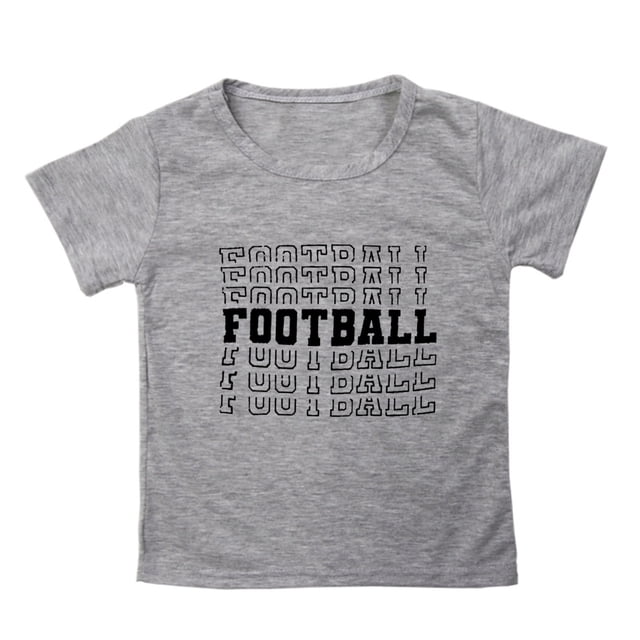 Toddler Boys Summer Tops Tees Short Sleeve Rugby Football Letter Prints T Shirt Fans Gift Spring Shirts For Boy 6-7T