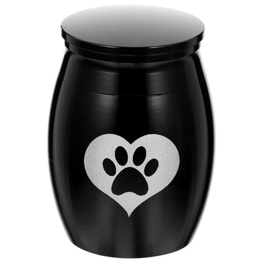 KAKOWELY pet urn Lovely Pattern Dog Urn Delicate Cat Urn Stainless Steel Cremation Urn Pet Accessory1.57"X1.18"X1.18"