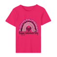 thumbnail image 4 of Meichang Hauts pour Femmes Chemise Tendance de la Saint-Valentin Hauts Mignons Imprimé Cœur Hauts de Vacances Manches Courtes Col Rond Décontracté Chandail Blouses, 4 of 5