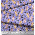 thumbnail image 3 of Soimoi Tissu en Rayonne Violet Rayé, Insecte & Lapin Imprimé 1 Yard 56 Pouces de Large, 3 of 3