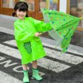thumbnail image 2 of Penkiiy Tout-Petits Enfants Bébés Filles Mignon Imprimé Imperméable Enfants Manteau de Pluie Imperméable à Capuche Veste Manteau 2-3 Ans Vert, 2 of 8