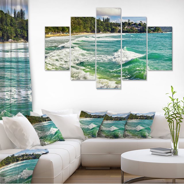 Exotic Tropical Beach Blue Waters - Oversized Beach Canvas Artwork