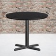 thumbnail image 4 of 36'' Round Black Laminate Table Top with 30'' x 30'' Table Height Base, 4 of 5
