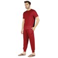 thumbnail image 3 of Inkmeso Ensemble de Pyjama Uni pour Hommes, Manches Courtes, Vêtement de Nuit à Col Rond, Ensemble de Pj, 3 of 7