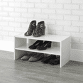 thumbnail image 1 of Mainstays 24" 2-Tier Stackable Shoe Rack, White, 1 of 6