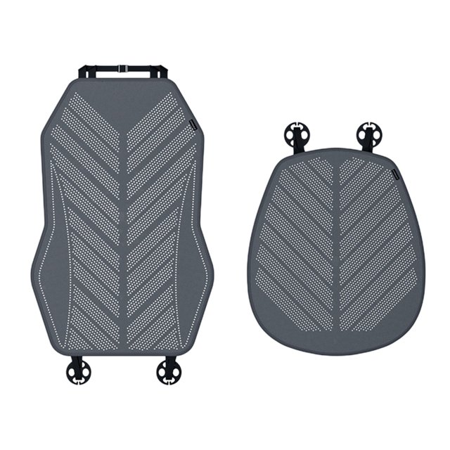 Full Set Suede Car Seat Cushion Cover In Black Polyester Size 26.37X17.32X0.79 Inches Half Pack Includes Cushion And Backrest Comfortable Design