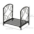 thumbnail image 3 of Outsunny Firewood Rack Outdoor, 16" Metal Fireplace Log Holder, Black, 3 of 10