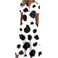 thumbnail image 1 of Cameland Robe d'Été pour Femme Décontractée à Col en V avec Boutons, Manches Courtes, Imprimée, Coupe Évasée, avec Poche, 1 of 5