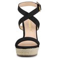 thumbnail image 2 of BLISSFUL STEP Sandales Compensées Espadrilles à Bride Arrière à Brides Croisées pour Femmes, 2 of 7
