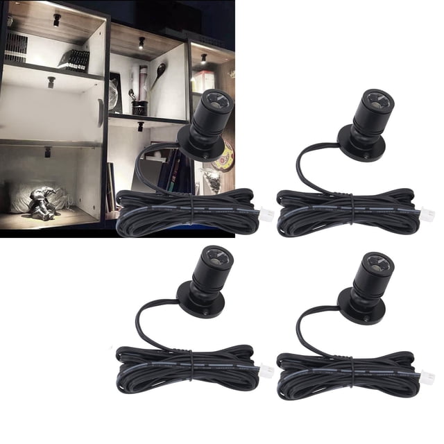 4pcs Mini Spot Lights With Dimmer, LED Dimmable Spotlight Lamp, 5V USB Powered Spotlight For Jewelry Showcase Porch Entryway