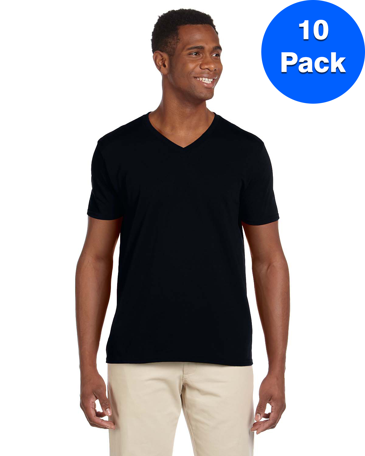 Gildan Men's Softstyle V-Neck T-Shirt - G64V (Pack Of 10)