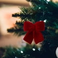 thumbnail image 4 of Christmas Bow Christmas Tree Decoration Hanging Red Velvet Bow Christmas Tree Decoration, 4 of 6