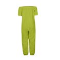 thumbnail image 4 of LOVZFMLL Women's Jumpsuit, Solid Color Off Shoulder Short Sleeve Loose Jumpsuit Green, S, 4 of 5